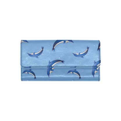 Dolphin Blue Print Women's Trifold Wallet
