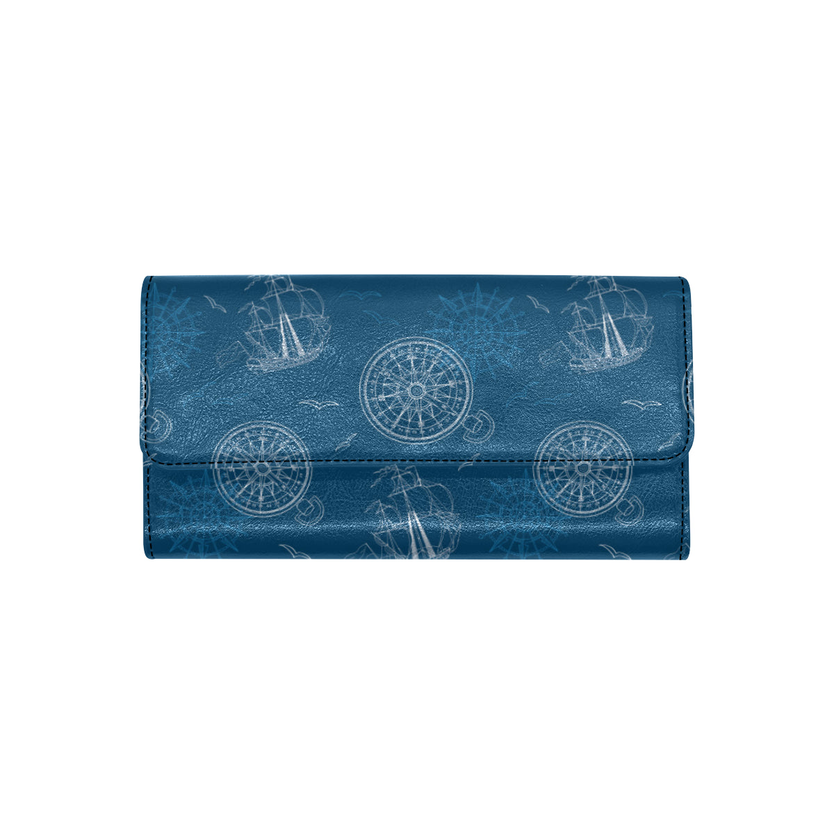 Nautical Pattern Print Design A04 Women's Trifold Wallet