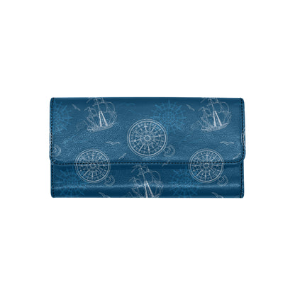 Nautical Pattern Print Design A04 Women's Trifold Wallet