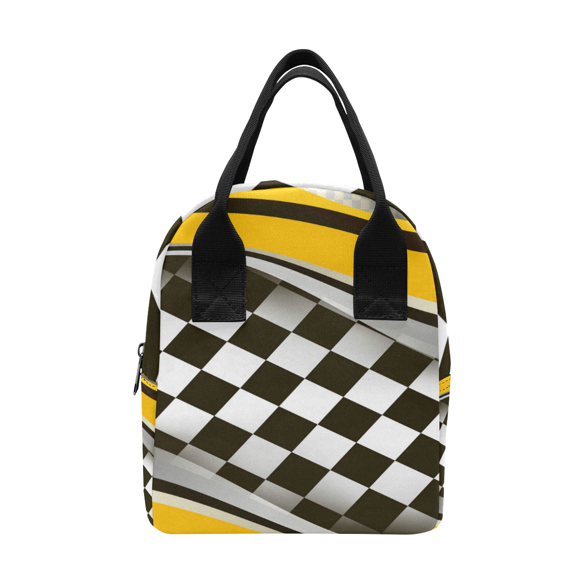 Checkered Flag Racing Style Insulated Lunch Bag