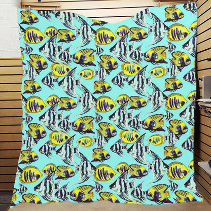 Angelfish Pattern Print Design 02 Premium Quilt