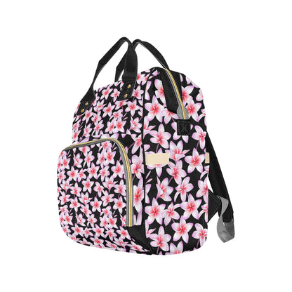 Pink Plumeria Pattern Print Design PM09 Diaper Bag Backpack