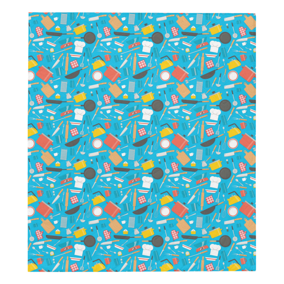 Cooking Kitchen Tools Pattern Print Design 03 Premium Quilt