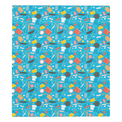 Cooking Kitchen Tools Pattern Print Design 03 Premium Quilt