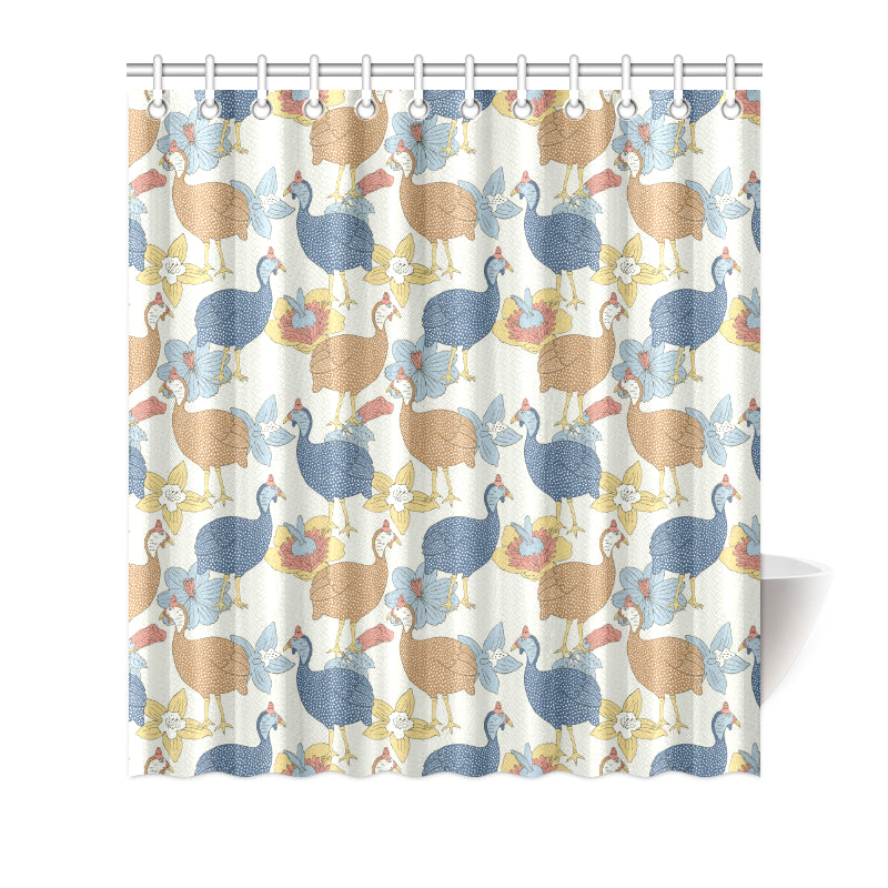 Guinea Fowl Pattern Print Design 01 Shower Curtain