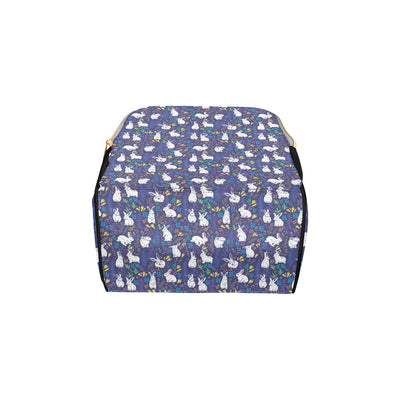 Bunny Pattern Print Design 01 Diaper Bag Backpack