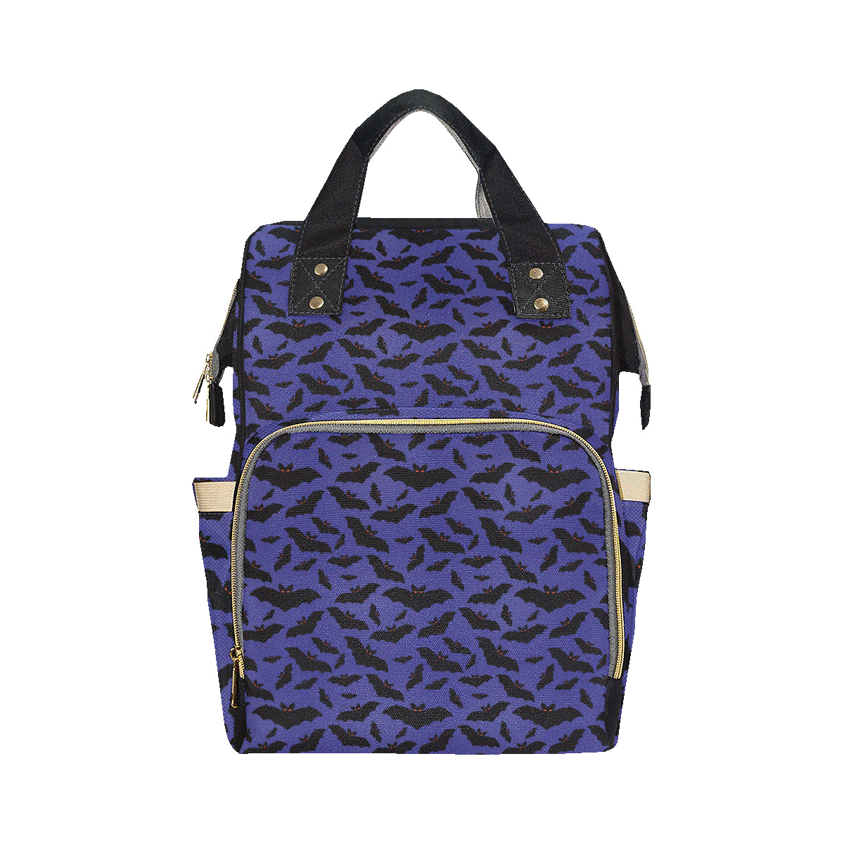 Bat Halloween Pattern Print Design 02 Diaper Bag Backpack