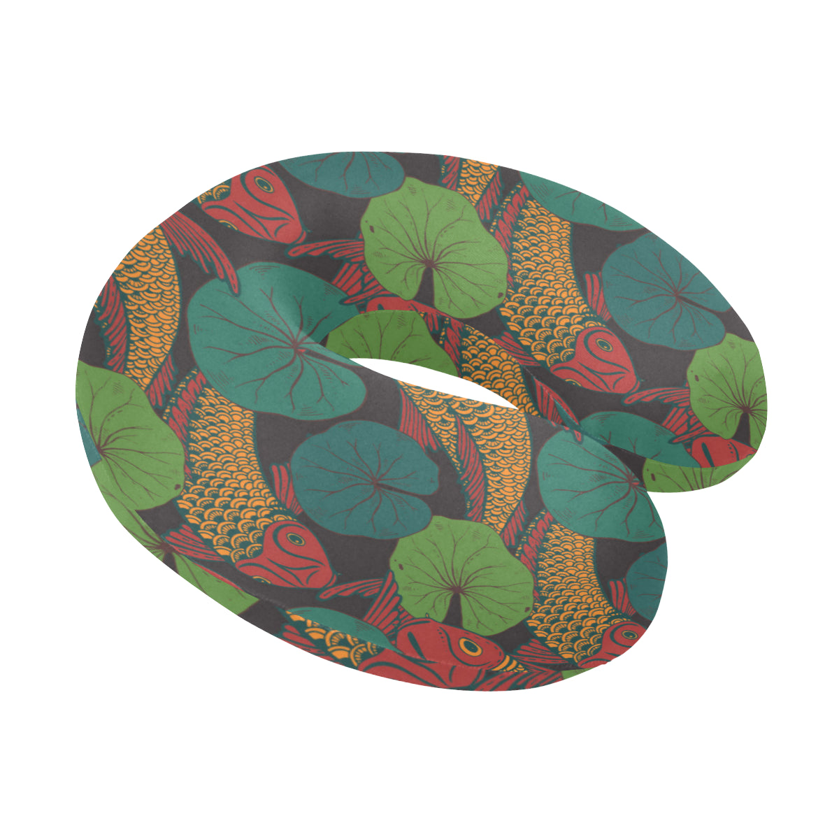 KOI Fish Pattern Print Design 01 U-Shaped Travel Neck Pillow