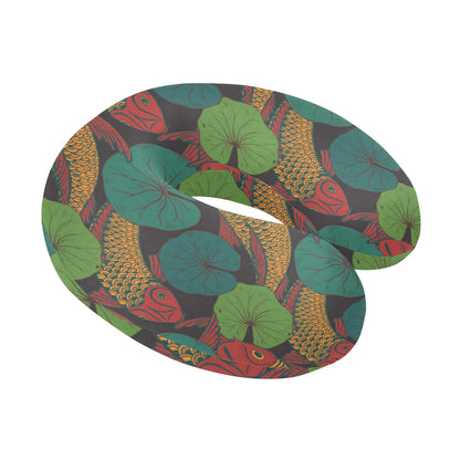 KOI Fish Pattern Print Design 01 U-Shaped Travel Neck Pillow