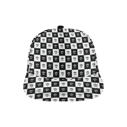 Checkered Flag Crown Pattern Snapback Cap