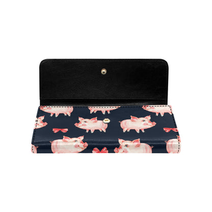 Pig Cute Pattern Print Design 02 Women's Trifold Wallet