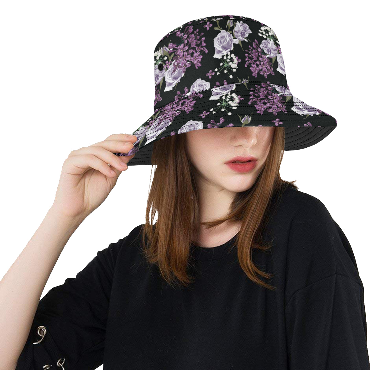 Lilac Pattern Print Design LI04 Unisex Bucket Hat