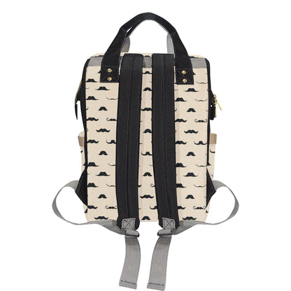 Mustache Pattern Print Design A03 Diaper Bag Backpack