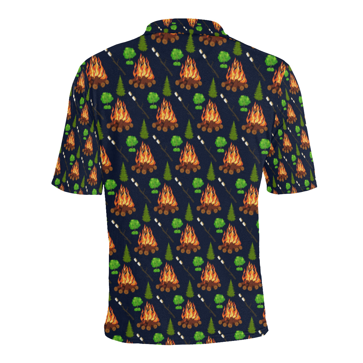 Camfire marshmallow Camping Design Print Men Polo Shirt