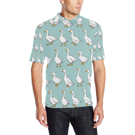 Goose Pattern Print Design 02 Men Polo Shirt