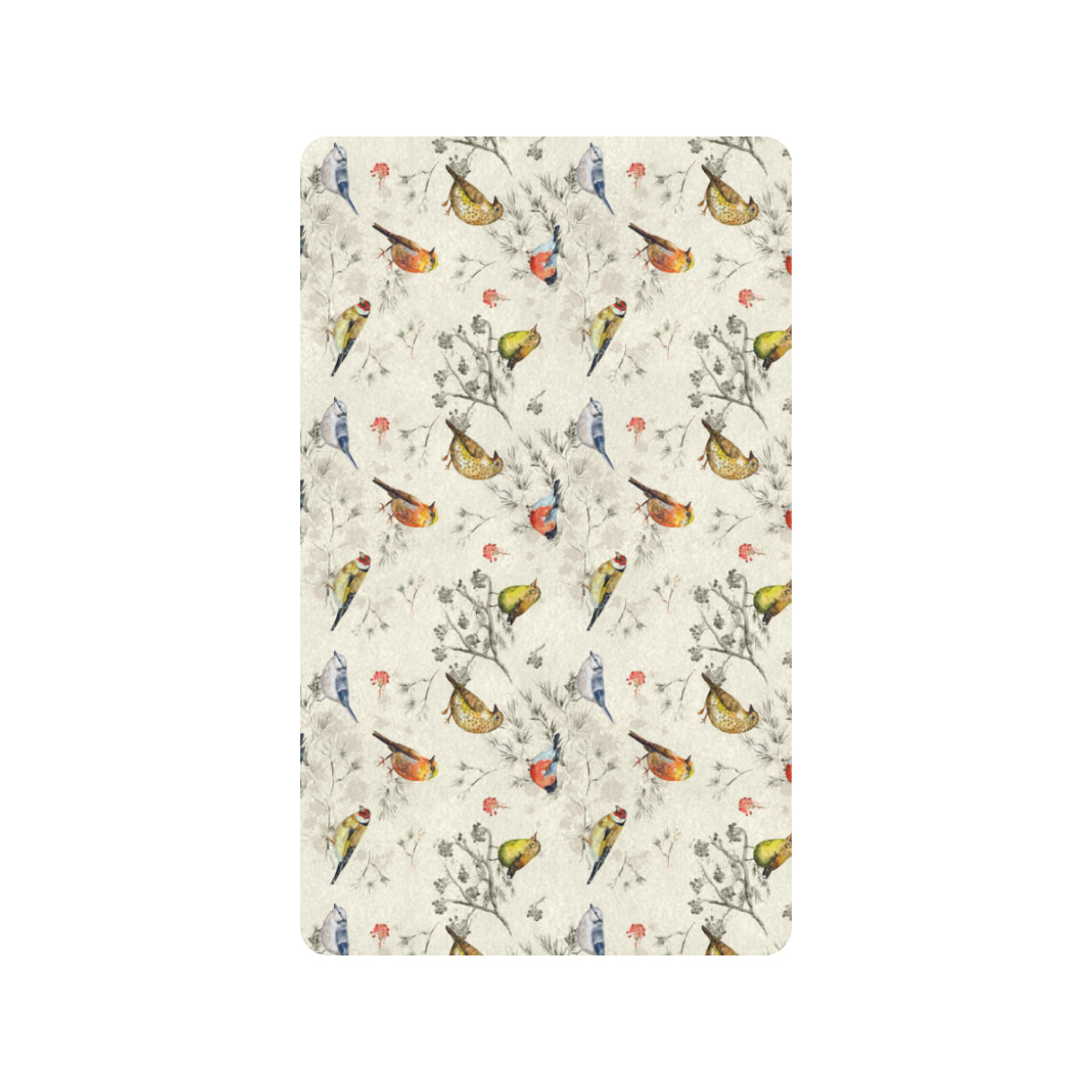 Bird Watercolor Design Pattern Rubber Doormat
