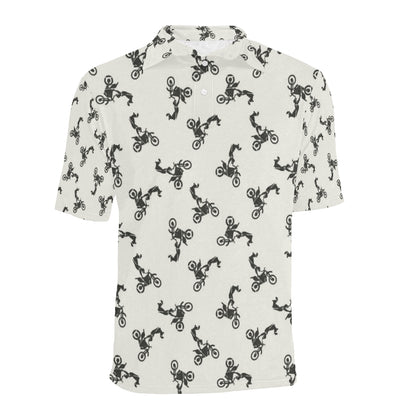 Motocross Pattern Print Design 03 Men Polo Shirt