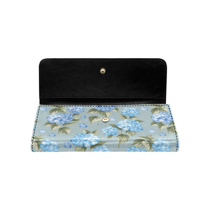 Hydrangea Pattern Print Design 01 Women's Trifold Wallet