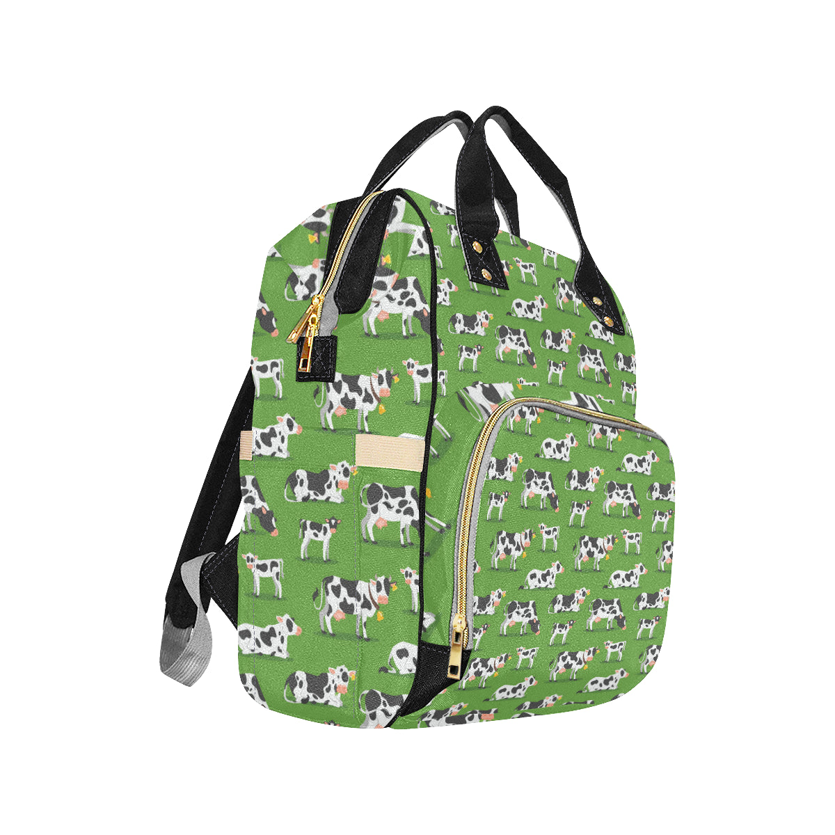 Cow Happy Print Pattern Diaper Bag Backpack