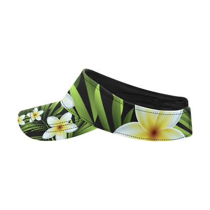 White Plumeria Pattern Print Design PM06 Unisex Sun Visor