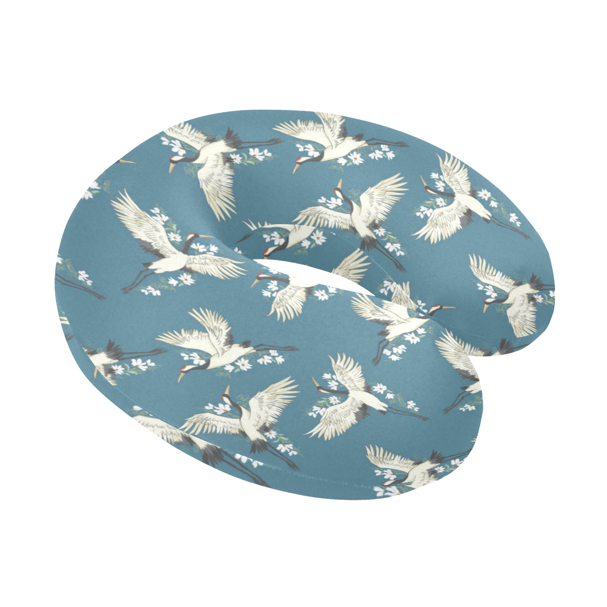 Crane Pattern Print Design 02 U-Shaped Travel Neck Pillow