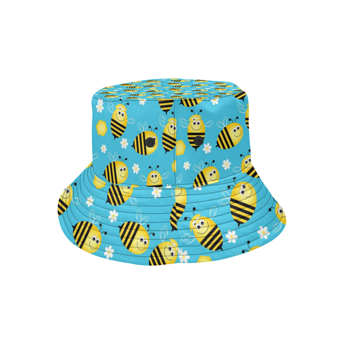 Bee Pattern Print Design BEE06 Unisex Bucket Hat