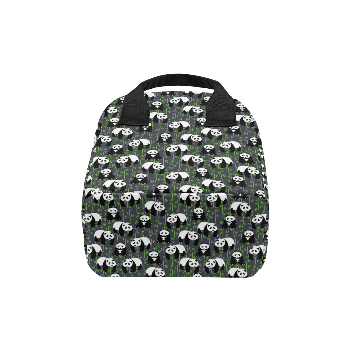 Panda Bear Bamboo Themed Print Insulated Lunch Bag