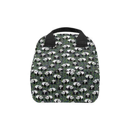 Panda Bear Bamboo Themed Print Insulated Lunch Bag