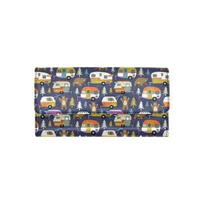 Camper Pattern Print Design 04 Women's Trifold Wallet