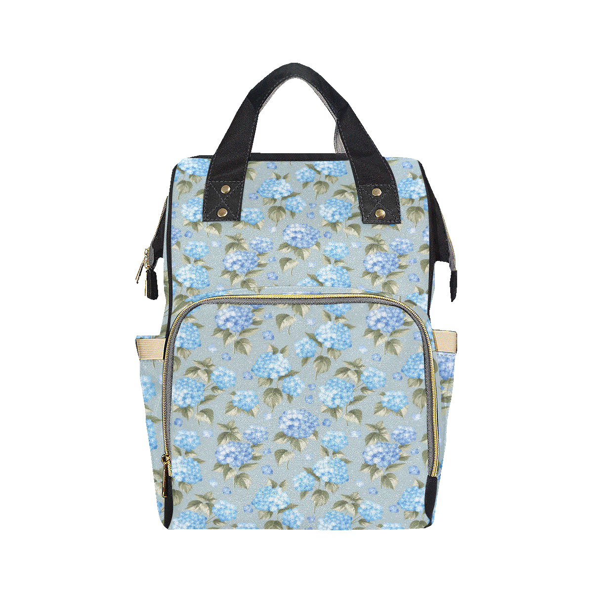 Hydrangea Pattern Print Design 01 Diaper Bag Backpack