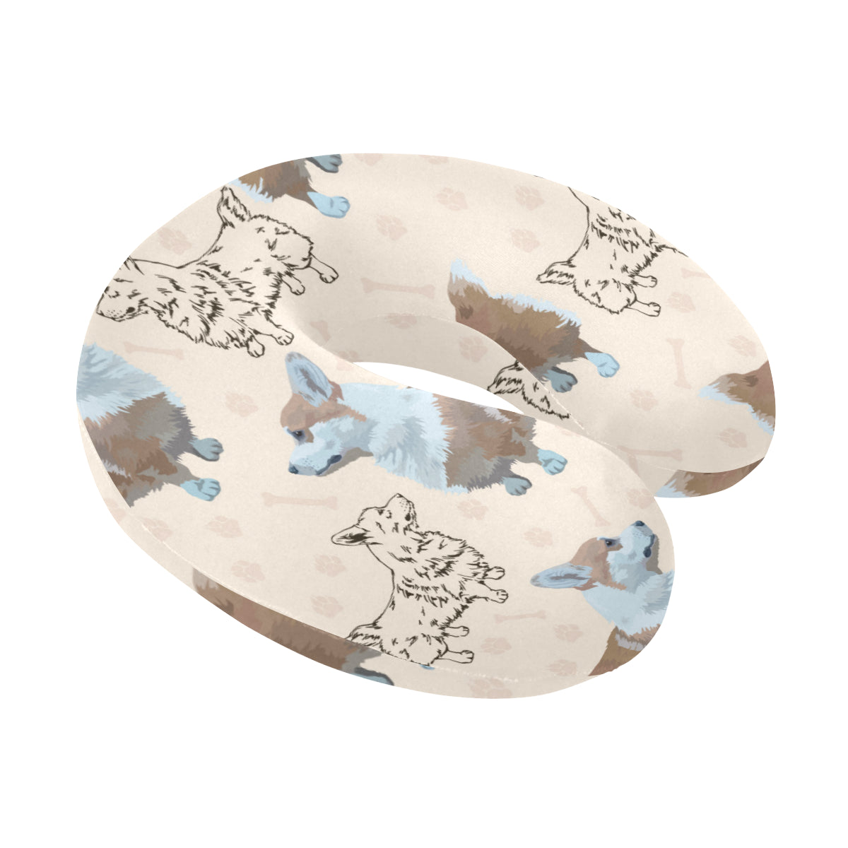 Pembroke Welsh Corgis Pattern Print Design A03 U-Shaped Travel Neck Pillow