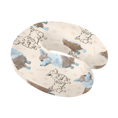 Pembroke Welsh Corgis Pattern Print Design A03 U-Shaped Travel Neck Pillow