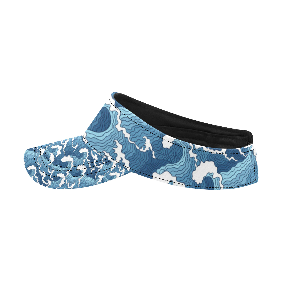 Wave Themed Pattern Print Unisex Sun Visor