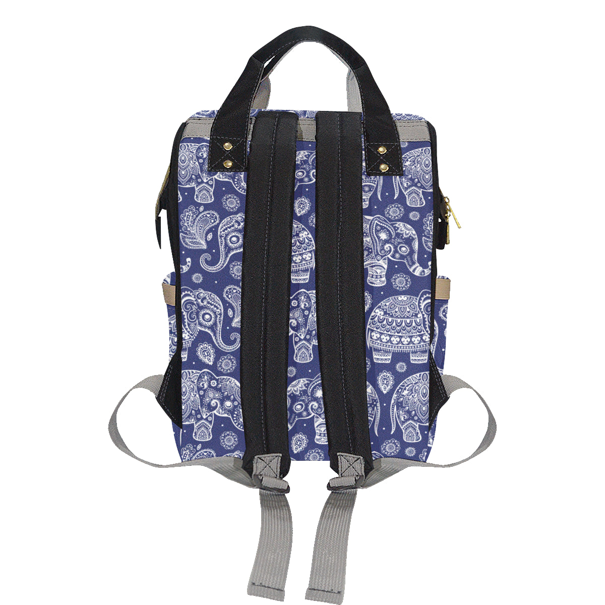 White Elephant Mandala Diaper Bag Backpack