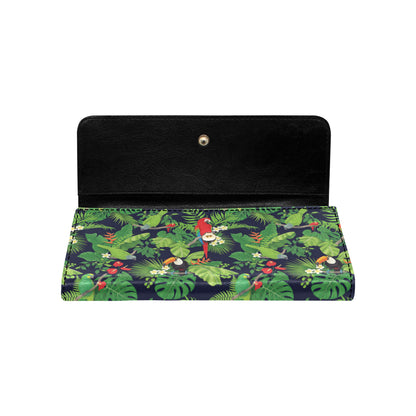 Rainforest Parrot Pattern Print Design A03 Women's Trifold Wallet