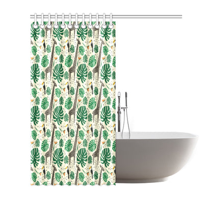 Rainforest Giraffe Pattern Print Design A02 Shower Curtain