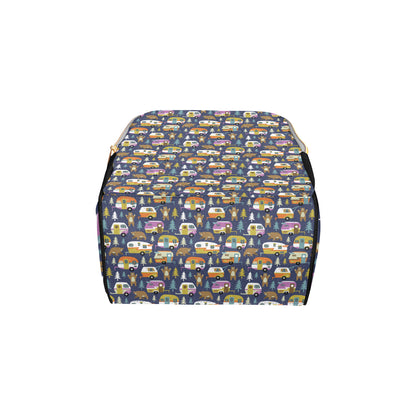 Camper Pattern Print Design 04 Diaper Bag Backpack