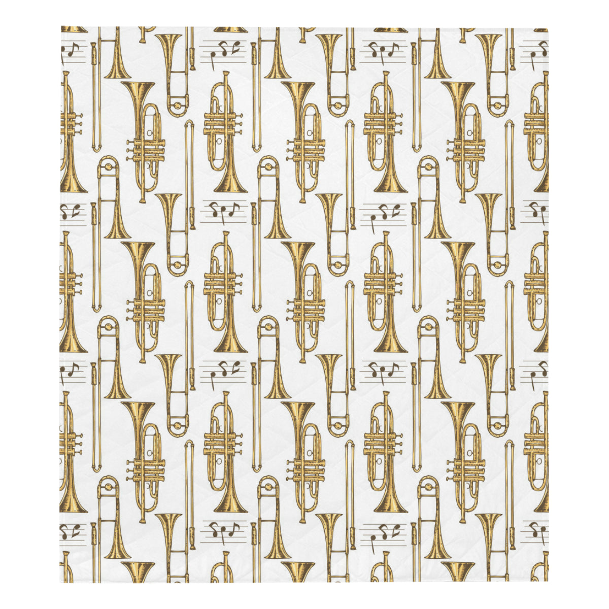 Trombone Pattern Print Design 04 Premium Quilt
