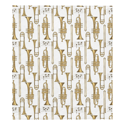 Trombone Pattern Print Design 04 Premium Quilt