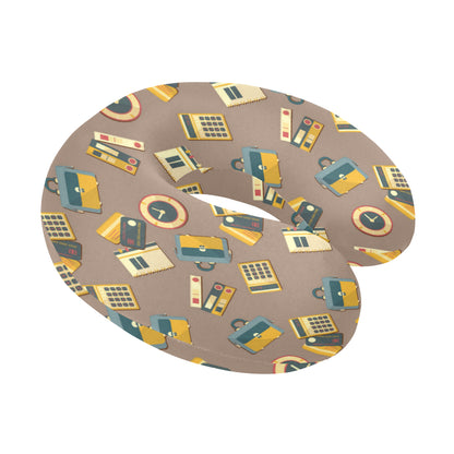 Accounting Financial Pattern Print Design 03 U-Shaped Travel Neck Pillow