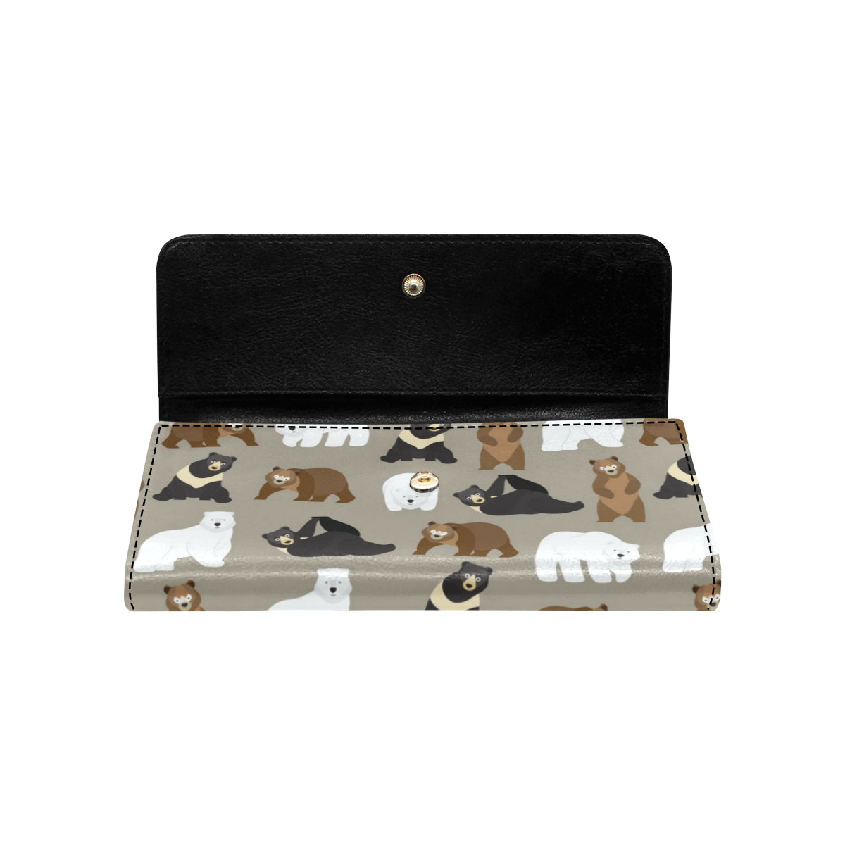Bear Pattern Print Design BE03 Women's Trifold Wallet