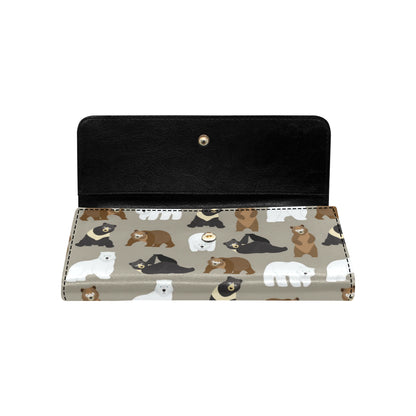 Bear Pattern Print Design BE03 Women's Trifold Wallet