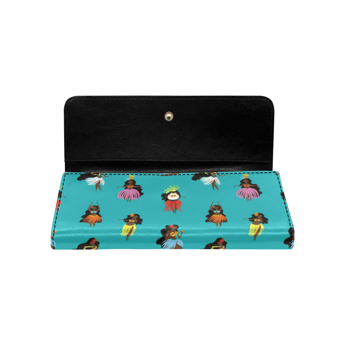 Hula Dancers Pattern Print Design 04 Women's Trifold Wallet