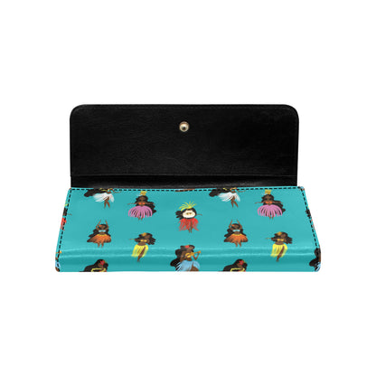 Hula Dancers Pattern Print Design 04 Women's Trifold Wallet
