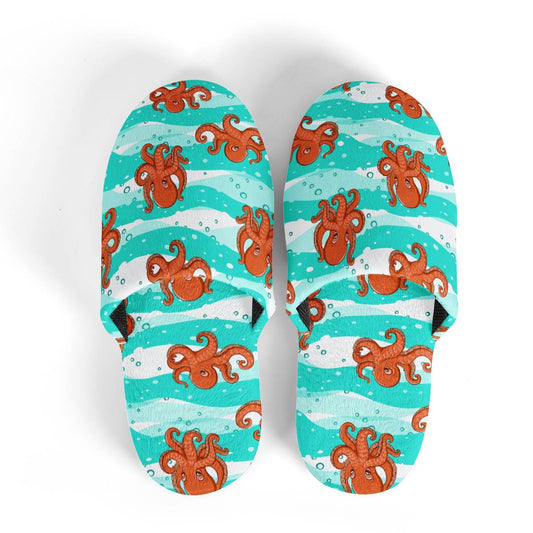 Octopus Cute Design Print Themed House Slippers