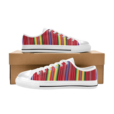 Serape Print Design LKS305 Women's White Low Top Shoes