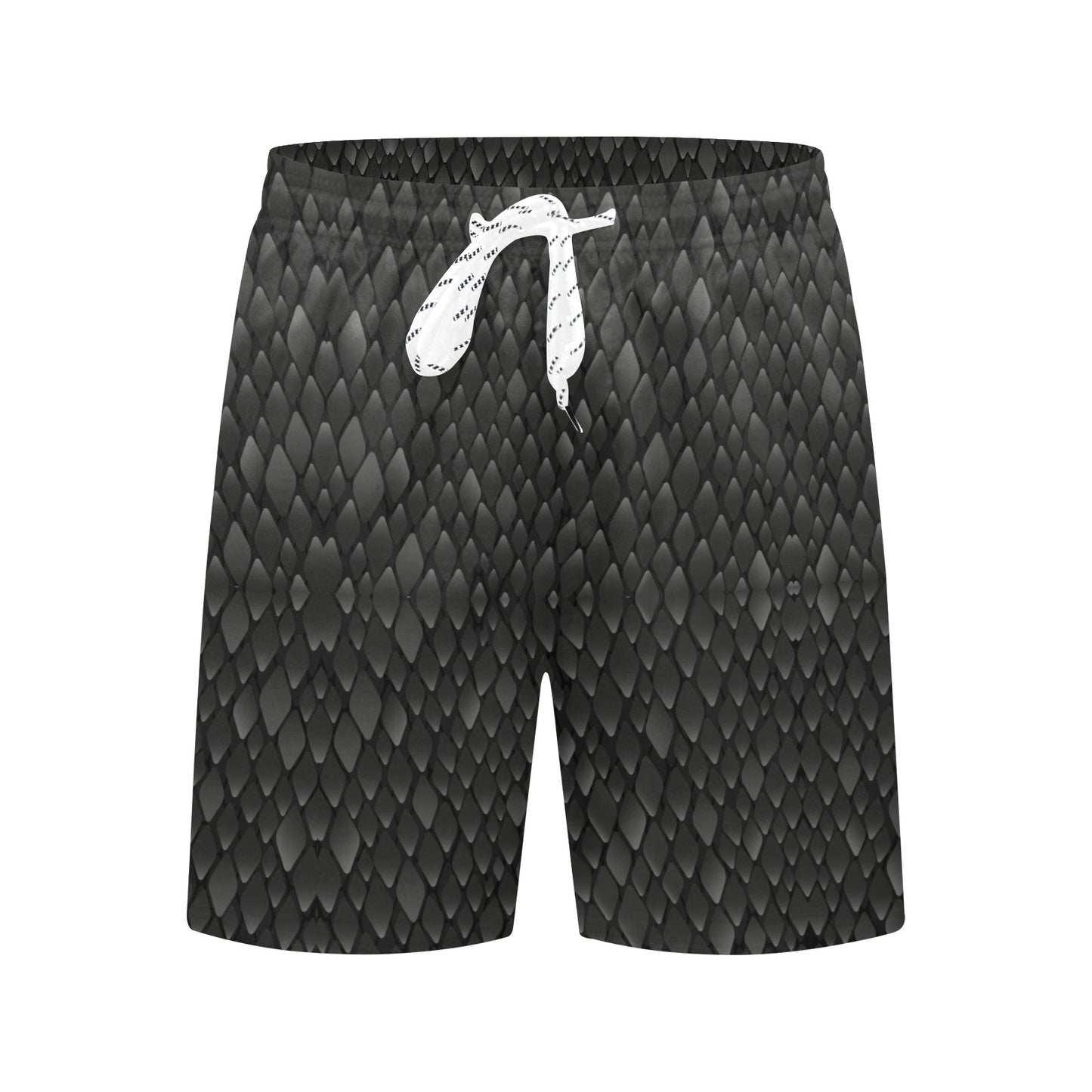 Snake Skin Black Print Men's Swim Trunks Beach Shorts