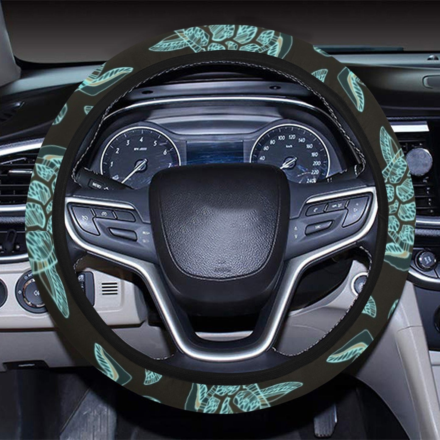 Sea Turtle Print Design LKS302 Steering Wheel Cover with Elastic Edge