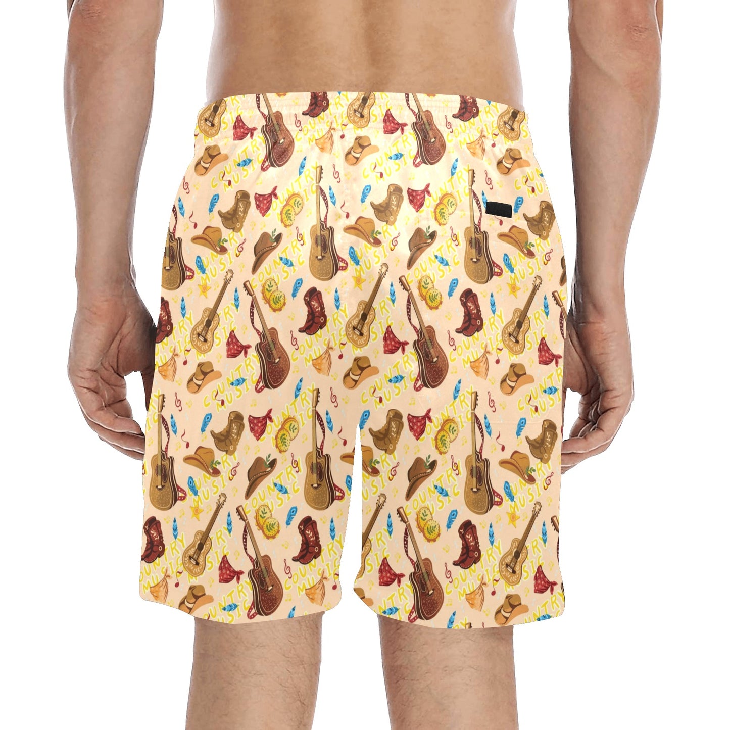 Western Lifestyle Print Design LKS303 Men's Swim Trunks Beach Shorts