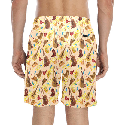 Western Lifestyle Print Design LKS303 Men's Swim Trunks Beach Shorts